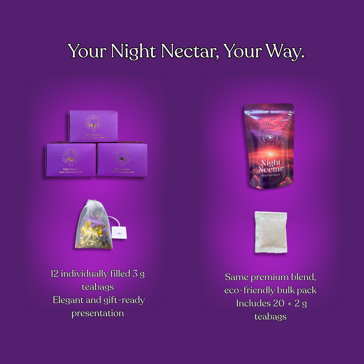 Premium Herbal Sleep Tea Bags (12 Pack)